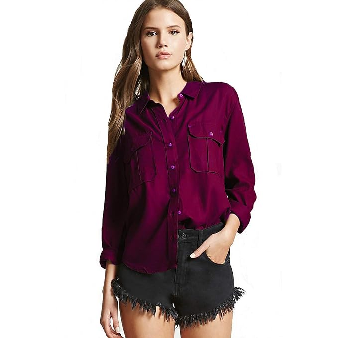 Women's Regular Fit Double Pocket Casual Shirt