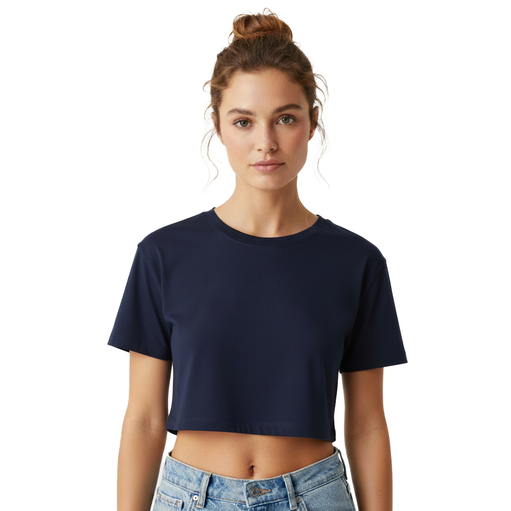 Women's Crop Top | Crew Neck Short Sleeve Casual Top for Everyday Wear