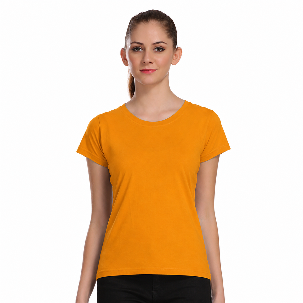 Women's T-shirt | Crew Neck Short Sleeve Casual Tees for Everyday Wear | Yellow