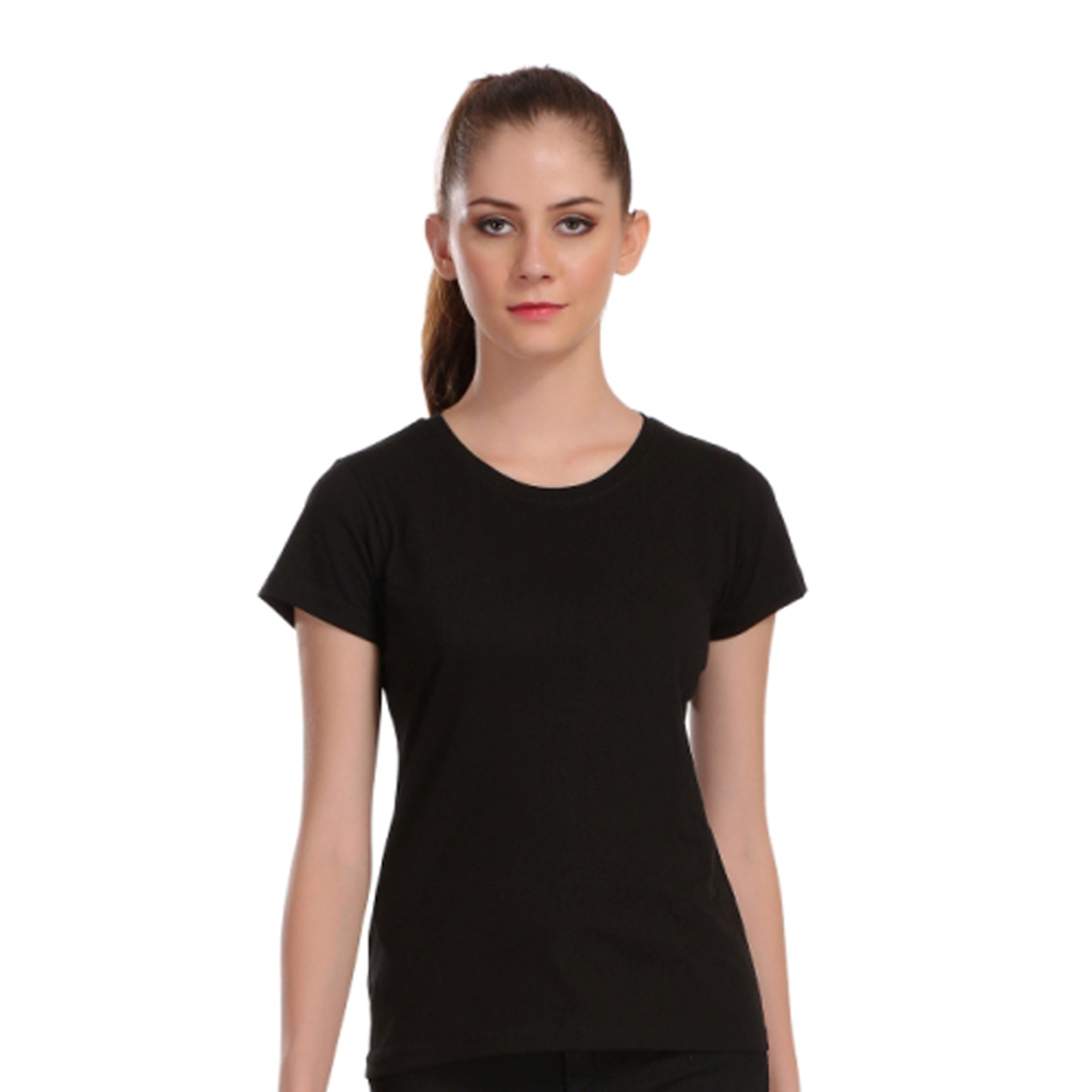 Women's T-shirt | Crew Neck Short Sleeve Casual Tees for Everyday Wear (Black)