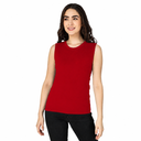 Women's Sleeveless T-shirt | Crew Neck Casual Tees for Everyday Wear | Red